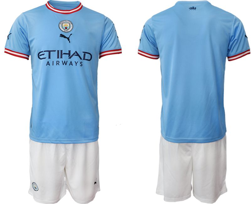 Men 2022-2023 Club Manchester City home blue blank Soccer Jersey
